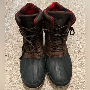 Totes Men's Brown and Black Boots